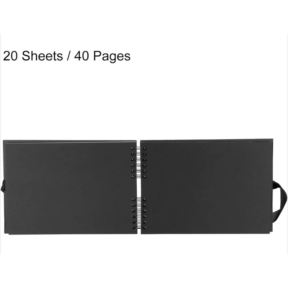 Scrapbook Album Sketch Horizontal Photo Album,with 40‎ Sheets Khaki Pages,Black